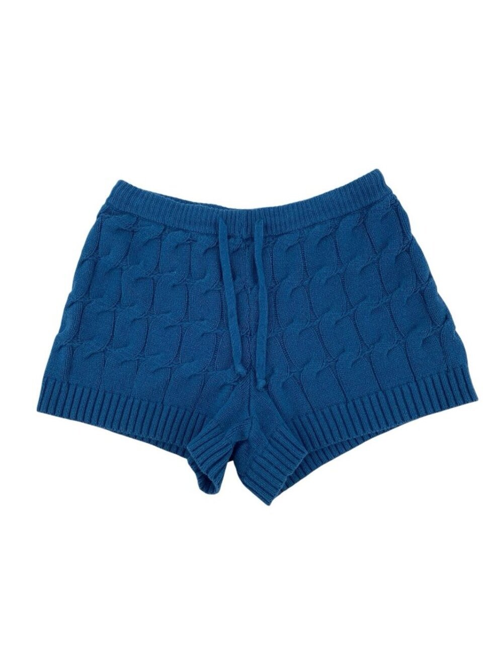 SATURDAY SUNDAY ANTHROPOLOGIE Size Small Blue Ellyn Cable Knit Shorts Boho Beach